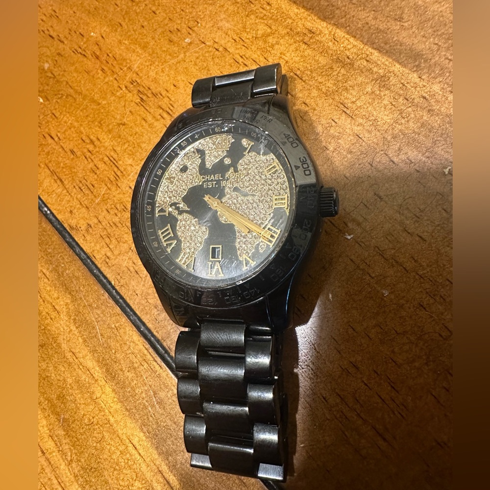 Michael Kors black gold watch